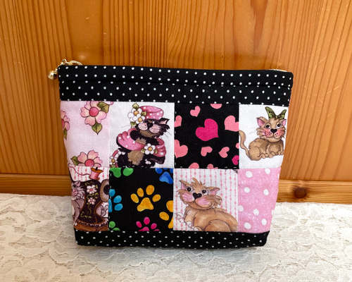 ロラライハリス パッチワークポーチ＊ねこ(小さめ) ポーチ YUKI 通販