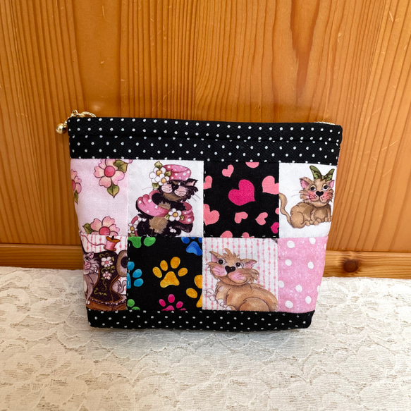 ロラライハリス パッチワークポーチ＊ねこ(小さめ) ポーチ YUKI 通販