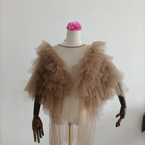 豪華！コーヒーの色 ソフトチュール トップス 妊婦 写真撮影 結婚式  