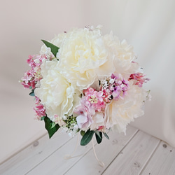 ウェディングブーケ（ブートニア付き）B-155 ブーケ himejyon 通販