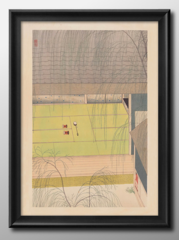 14140□アートポスター 絵画 A3サイズ『小村雪岱 青柳』イラスト