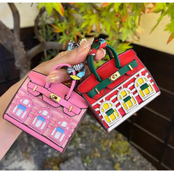 【Mini Bag】BJD Birkin Faubourg イヤホーンバッグ カーチャーム リップスティックバッグ キー 1枚目の画像