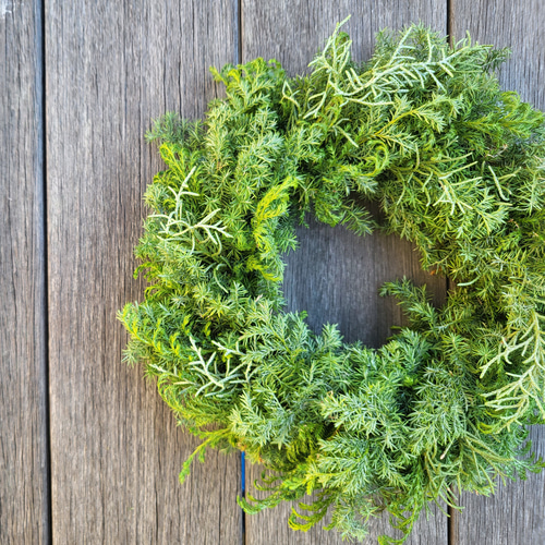 ３色の実物を使ったブルーアイスのシンプルリース　冬　クリスマス 3色の実物を使ったブルーアイスのシンプルリース冬クリスマス