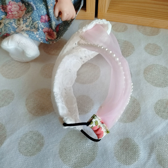 レミン&ソランちゃんサイズのお人形用ヘアバンド！ピンク 5枚目の画像