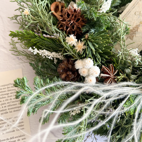 星に願いを✩︎⡱」40cm クリスマスリース フレッシュ ドライフラワー