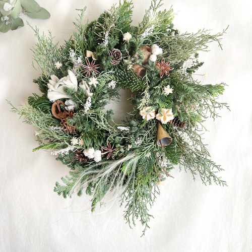 星に願いを✩︎⡱」40cm クリスマスリース フレッシュ ドライフラワー