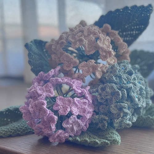 1点もの】枯れない紫の紫陽花〜.。○あみぐるみ あみぐるみ