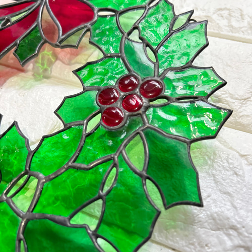 ステンドグラス】クリスマスリース 1点限定 リース Atelier 108 通販