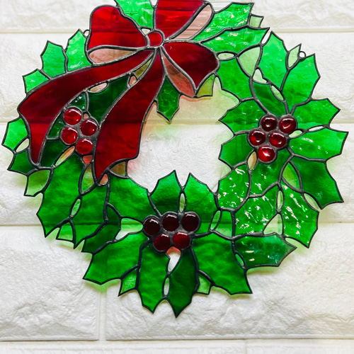 ステンドグラス】クリスマスリース 1点限定 リース Atelier 108 通販