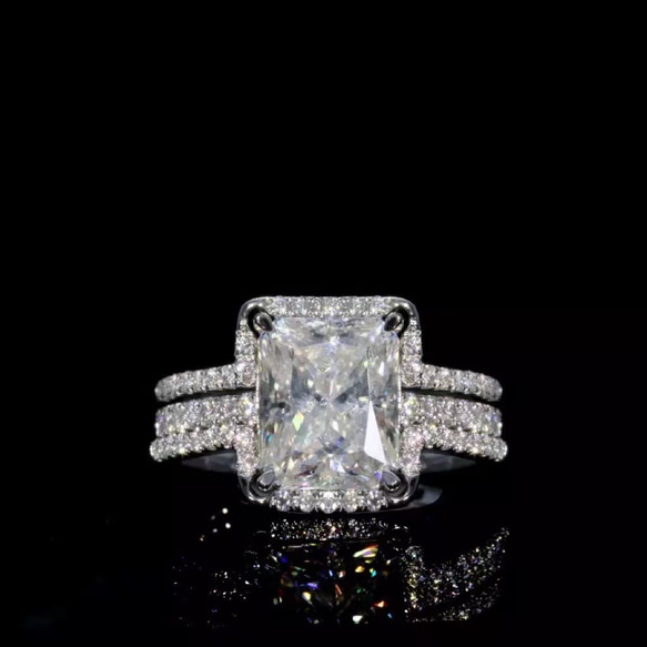 豪華仕様】高級モアサナイトダイヤモンドリングk18