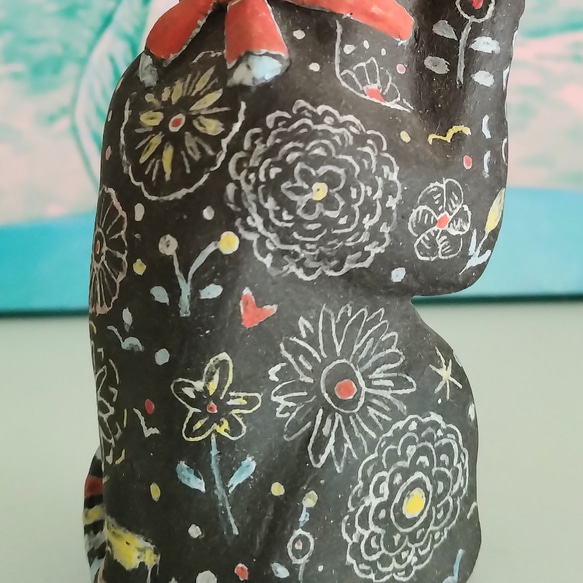 黒土の招き猫　古典カラー　小 5枚目の画像