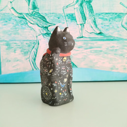 黒土の招き猫　古典カラー　小 2枚目の画像