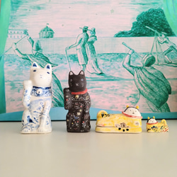 黒土の招き猫　古典カラー　小 7枚目の画像