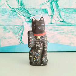 黒土の招き猫　古典カラー　小 1枚目の画像