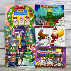 10枚選べるクリスマスカード　クリスマスSALE うさぎちゃん、ねこちゃんのクリスマス　サイズはＬ版です 2枚目の画像