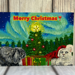 10枚選べるクリスマスカード　クリスマスSALE うさぎちゃん、ねこちゃんのクリスマス　サイズはＬ版です 17枚目の画像