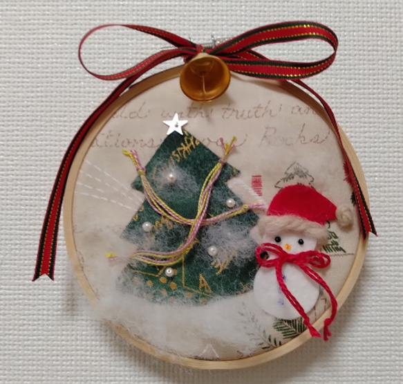 Creema限定クリスマス2023「刺繍枠で作るメリークリスマス」キット 1枚目の画像