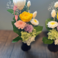 プリザーブドフラワー仏花　供花　花器付き　ブラック　小菊　デンファレ 6枚目の画像
