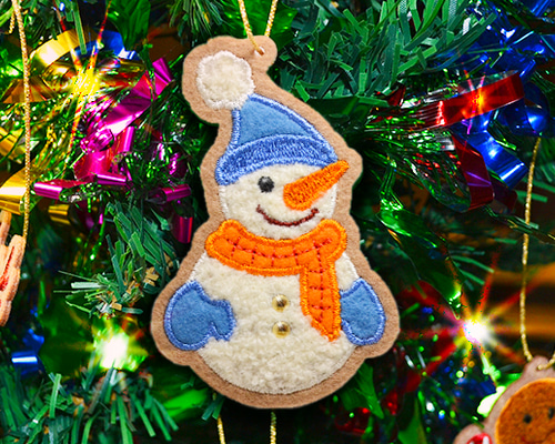かわいい刺繍オーナメント もこもこ雪だるま その他インテリア かわいい刺繍オーナメント もこもこ雪だるま その他インテリア