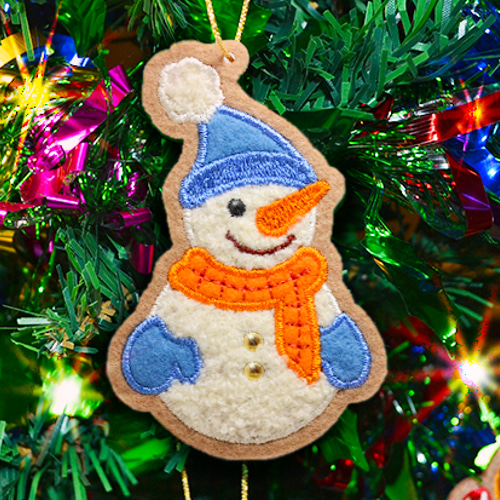 新品 正規品!!  かわいい刺繍オーナメント もこもこ雪だるま その他インテリア 人形