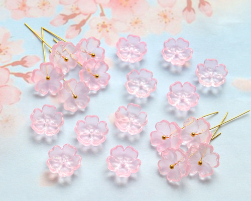 赤、白、ピンクのお花　　ガラス細工 赤、白、ピンクのお花ガラス細工