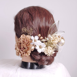 ブラウン 茶色 ヘッドドレス ヘアアクセサリー フラワー 布花 髪飾り 茶（ブラウン） ヘッドドレス（アクセサリー） の人気通販
