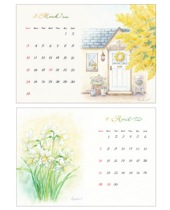 2024年 Herbal Letter カレンダー A４サイズ 5枚目の画像