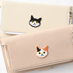 全機種対応 スマホケース 手帳型 【 コインケース付き Simple ワッペン 猫 】 名入れ A240I 16枚目の画像