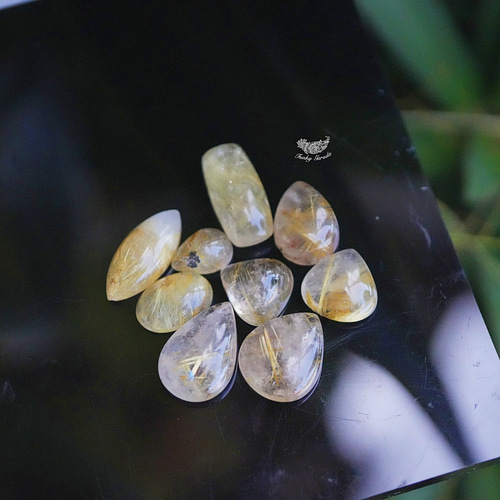 ゴールドルチルインクォーツ☆s1040 天然石 Funky garuda 天然石＊ラ