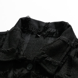 メンズ・レディース兼用・潮牌の小香風ジャケットゆったり襟の黒いコート 20-1168 12枚目の画像