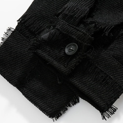 メンズ・レディース兼用・潮牌の小香風ジャケットゆったり襟の黒いコート 20-1168 18枚目の画像