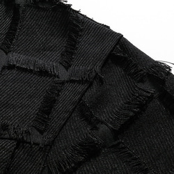メンズ・レディース兼用・潮牌の小香風ジャケットゆったり襟の黒いコート 20-1168 13枚目の画像