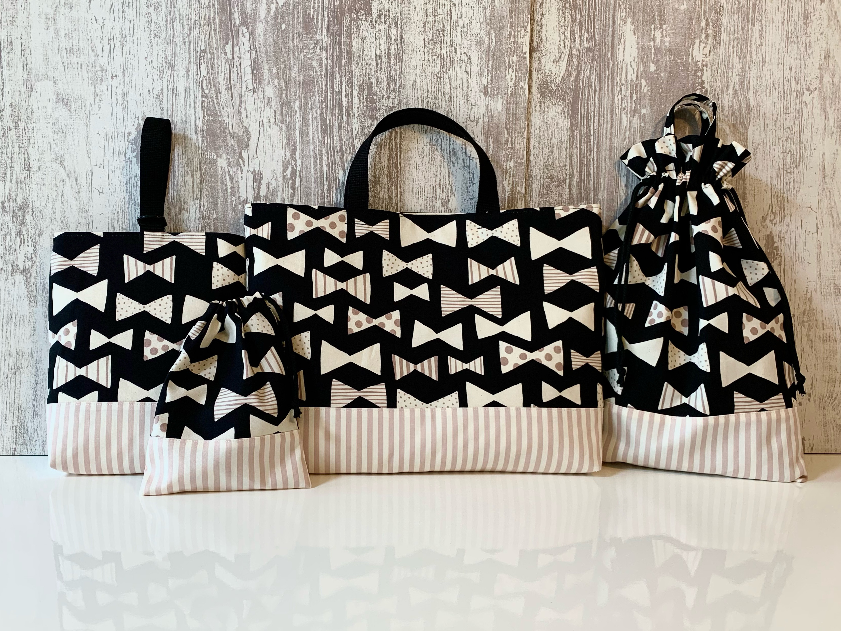 入園入学＊リボンとストライプの4点セット＊ピンクストライプ＊女の子 5,320円