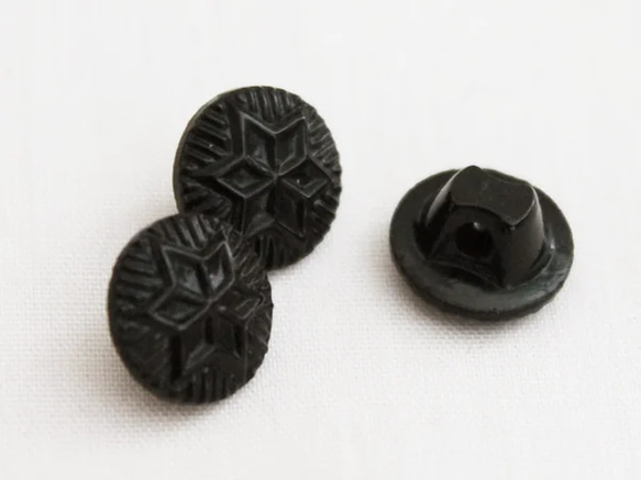 黒ガラスミニチュアボタン5pcs（No.476） 4枚目の画像