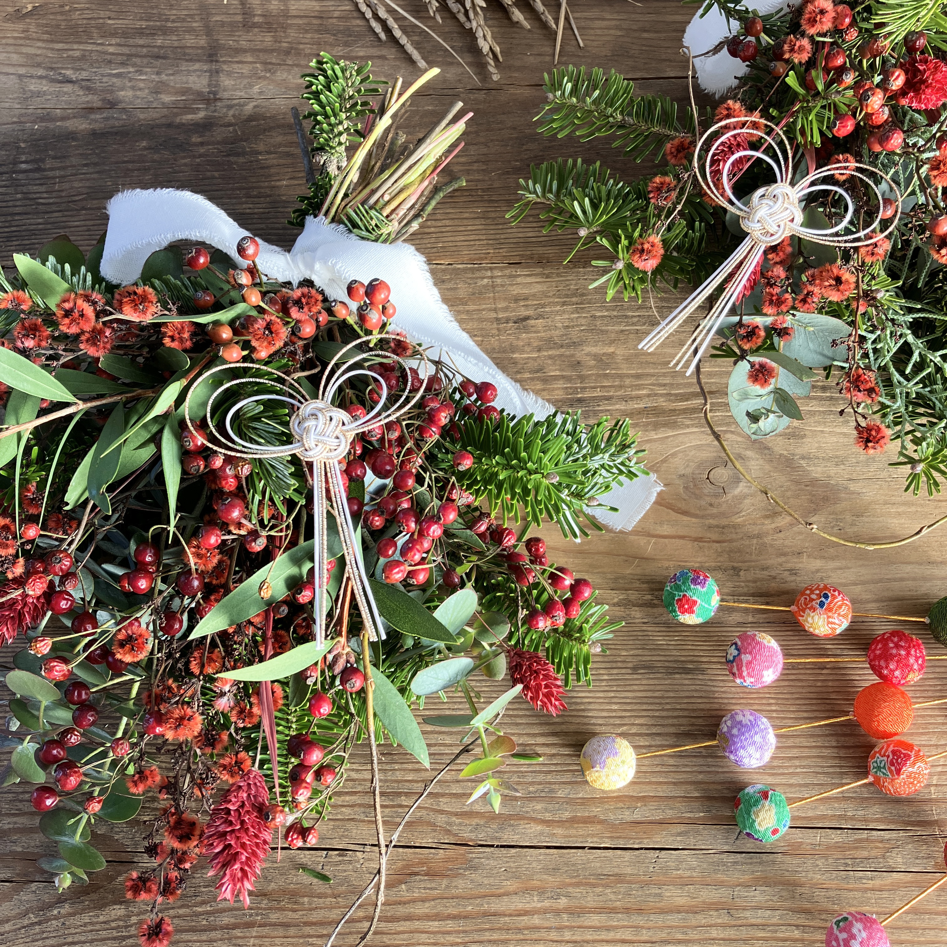 スワッグ 正月飾り しめ縄 ドライフラワー 雑貨 53 しめ飾り