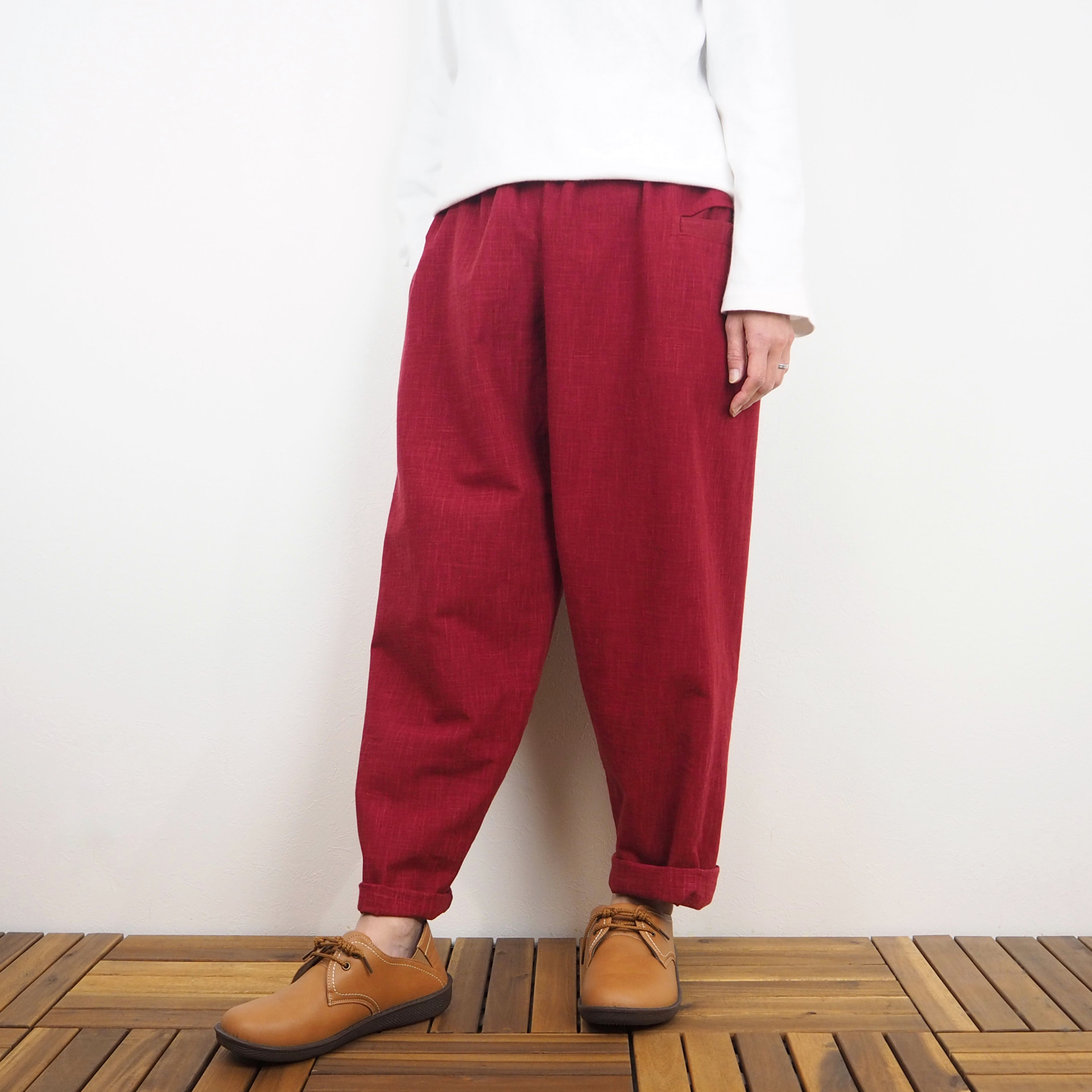 Furusuコンフォートパンツ（木綿 赤）【受注生産対応】