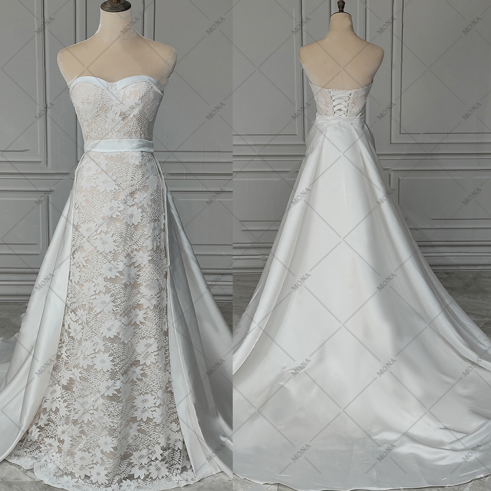 上品 エレガント トレーンが外せる2wayウェディングドレス 760 26,100円