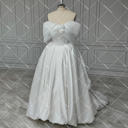 オフショルダーレトロ クラシカル ウェディングドレス 花嫁ワンピース 762 3枚目の画像