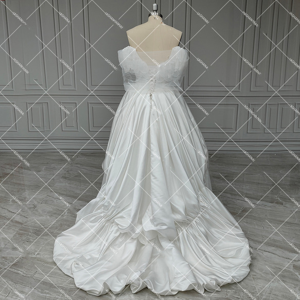 オフショルダーレトロ クラシカル ウェディングドレス 花嫁ワンピース 762 4枚目の画像