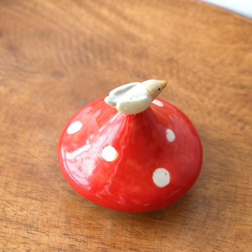 陶器で作った きのこの小物入れ その他置物 福雪のAtelier