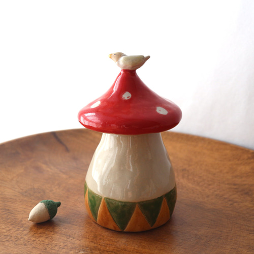 陶器で作った きのこの小物入れ その他置物 福雪のAtelier hukuyuki