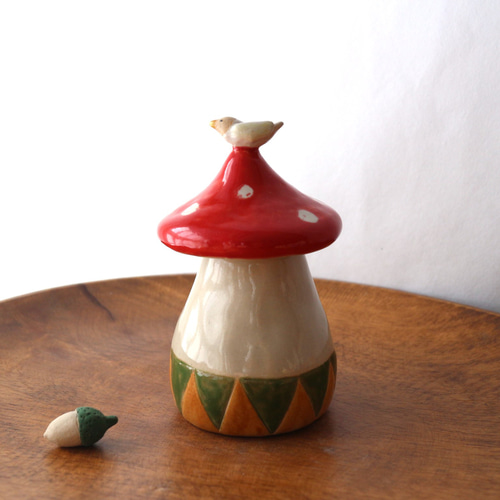 陶器で作った きのこの小物入れ その他置物 福雪のAtelier hukuyuki