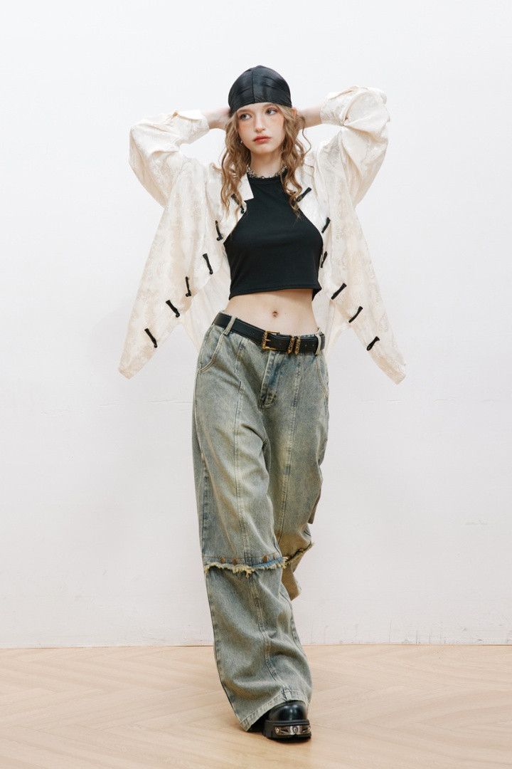 国潮新中式シャツ・男女ゆったり長袖シャツ 2カラー  20.-1171