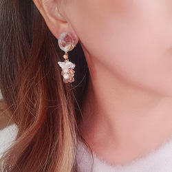 ドライフラワー淡水パールお花pierce/earring 9枚目の画像