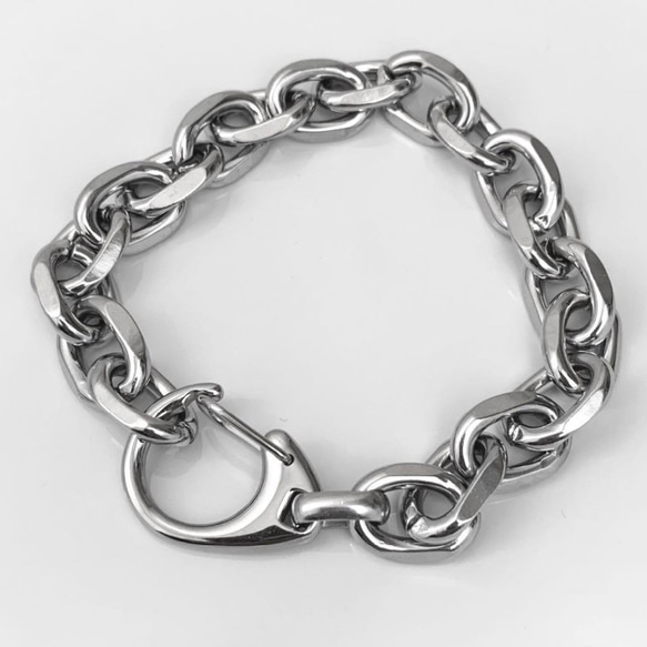 【eve】chain  bracelet 　チェーンブレスレット　フック　角型　チェーン 11mm シルバー 1枚目の画像