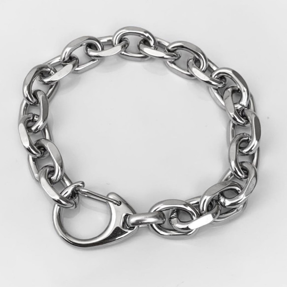 【eve】chain  bracelet 　チェーンブレスレット　フック　角型　チェーン 11mm シルバー 3枚目の画像