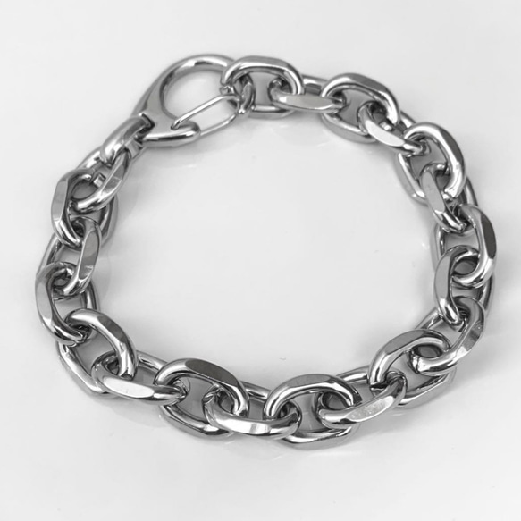 【eve】chain  bracelet 　チェーンブレスレット　フック　角型　チェーン 11mm シルバー 2枚目の画像