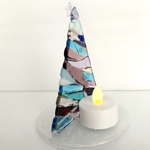 ベネチアンガラス製クリスマスツリー ベネチアンガラス クリスマスツリー（光を浴びてキラキラ輝く