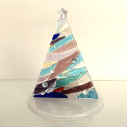 ベネチアンガラス　クリスマスツリー（光を浴びてキラキラ輝くコンパクトサイズ） 3枚目の画像