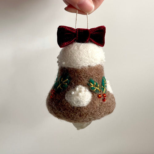 ビーズが煌めくクリスマスベル3点セット クリスマスオーナメント